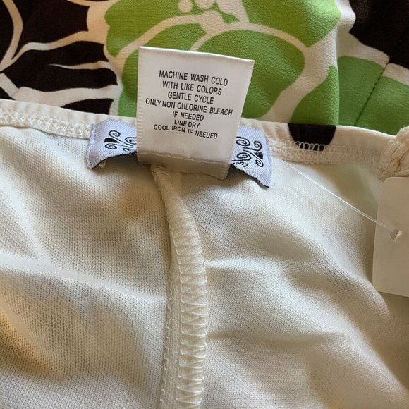 Trixxi Floral Faux Wrap Empire Dress sz S Womens Midi Tulle Underlay Polka Dot - Picture 4 of 5